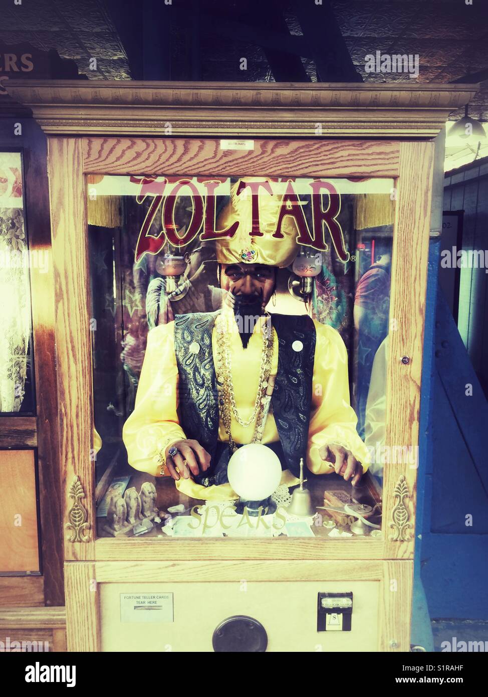 Zoltar fortune telling arcade machine, Coney Island, Brooklyn, New York, United States of America. Stock Photo