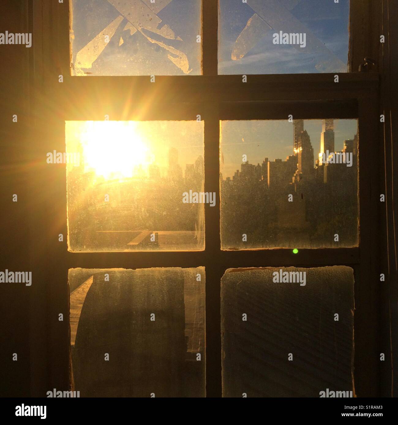 Sunrise over Central Park, New York City, United States of America. - Smartphone Captured Stock Image
