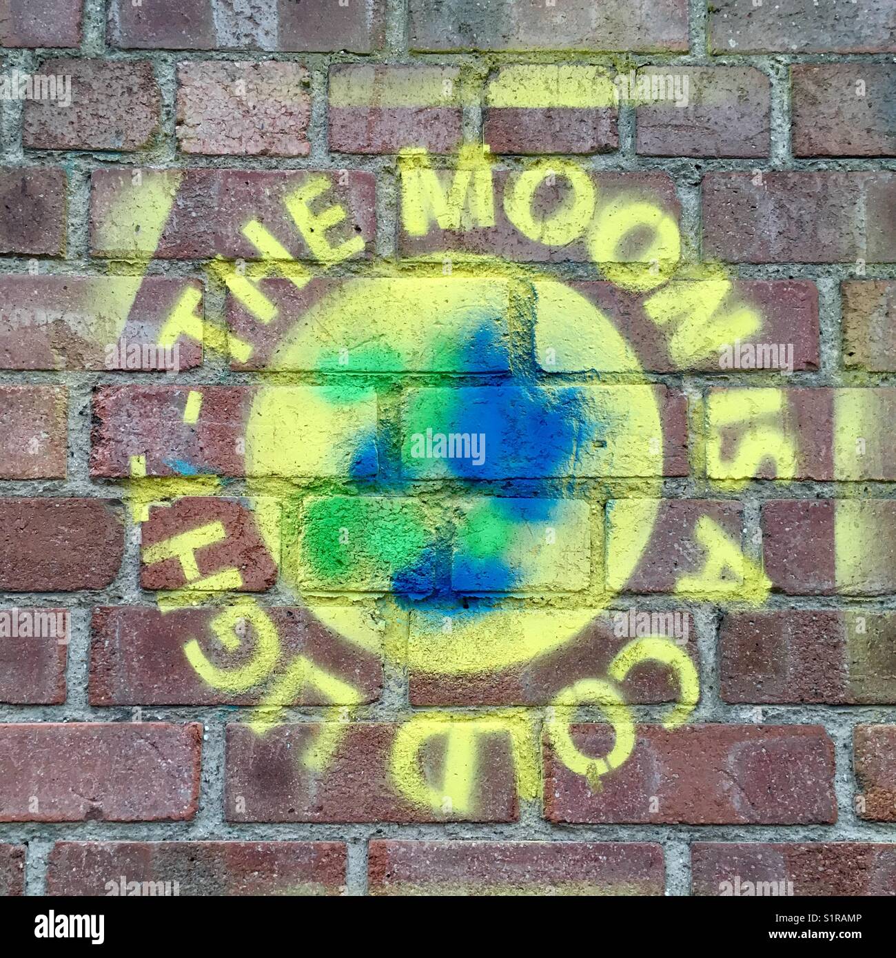 The moon is a cold light, Humber Street, Hull, City of Culture. - Smartphone Captured Stock Image