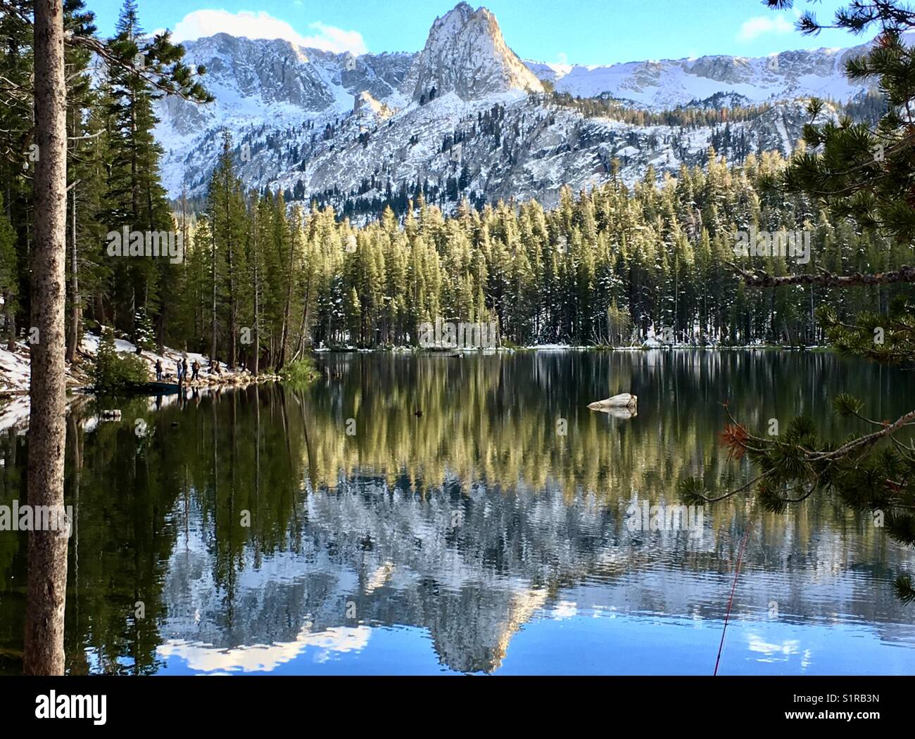 Mammoth Mountain - Lake Reflection Stock Photo
