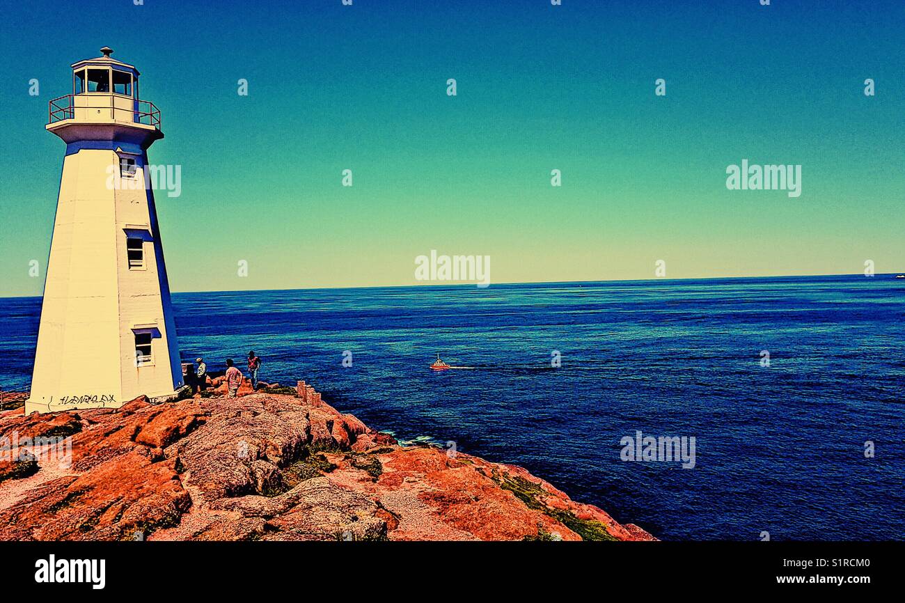 Cape Spear Lighthouse, Avalon Peninsula, Newfoundland, Canada Stock Photo