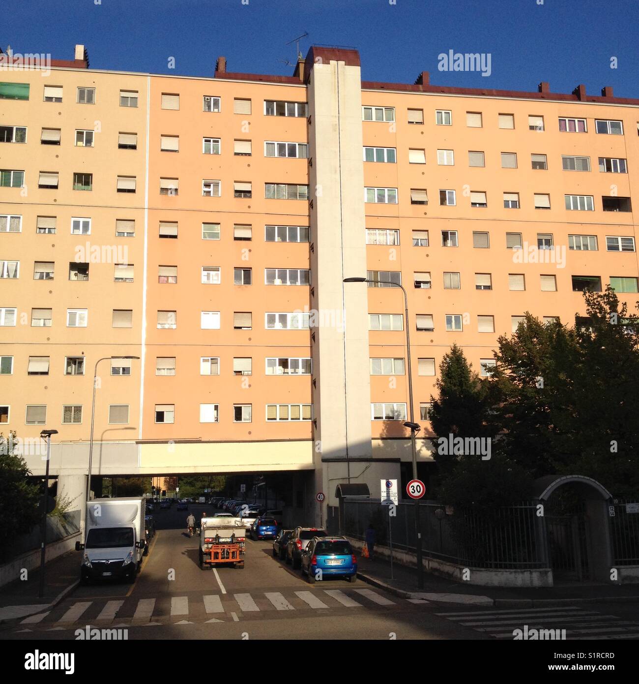 Apartment block in Quarto Cagnino, Milan, Italy, 2018. - Smartphone Captured Stock Image