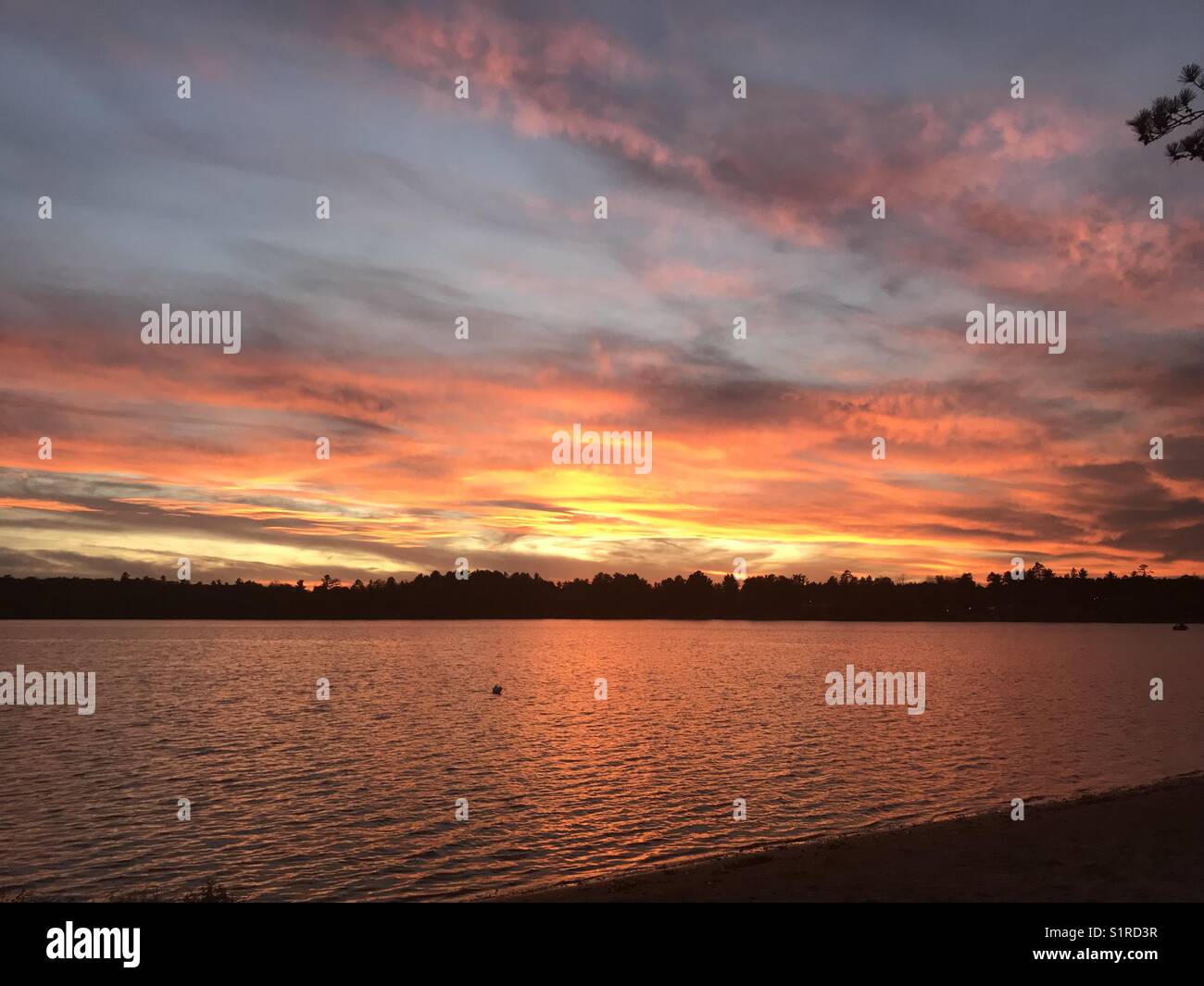 Sunset on Duck Lake Stock Photo Alamy