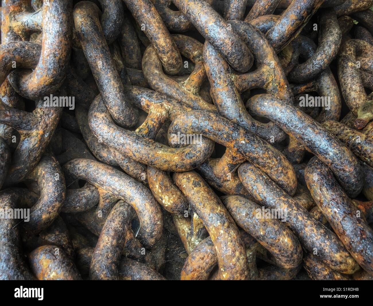 Rusty chain links Stock Photo