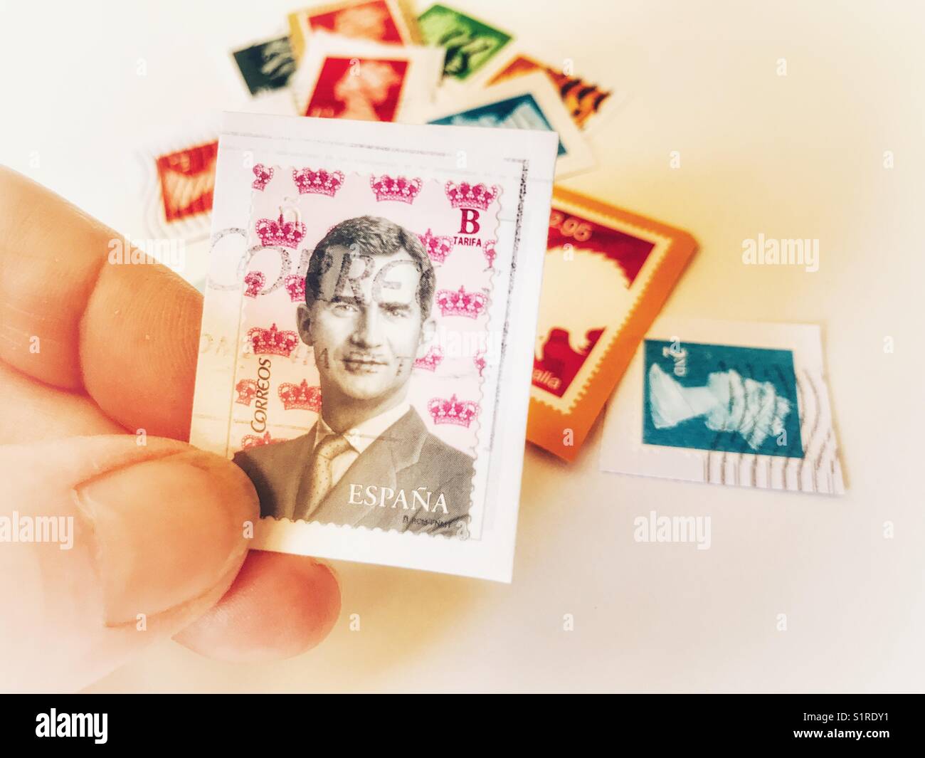 Hobbies, stamp collecting Stock Photo Alamy