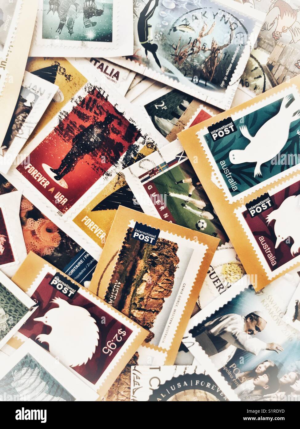 Collection hobby collecting stamps hires stock photography and images