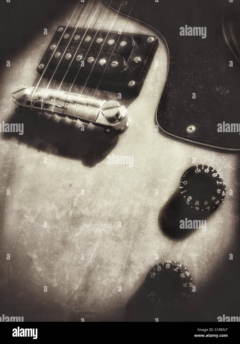 Old electric guitar - Smartphone Captured Stock Image