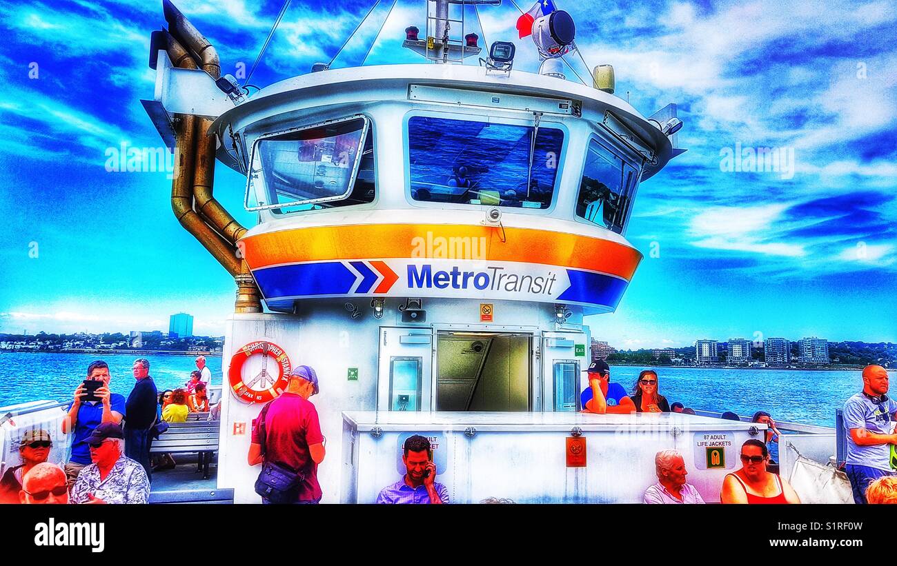Halifax passenger transit ferry, Halifax, Nova Scotia, Canada - Smartphone Captured Stock Image