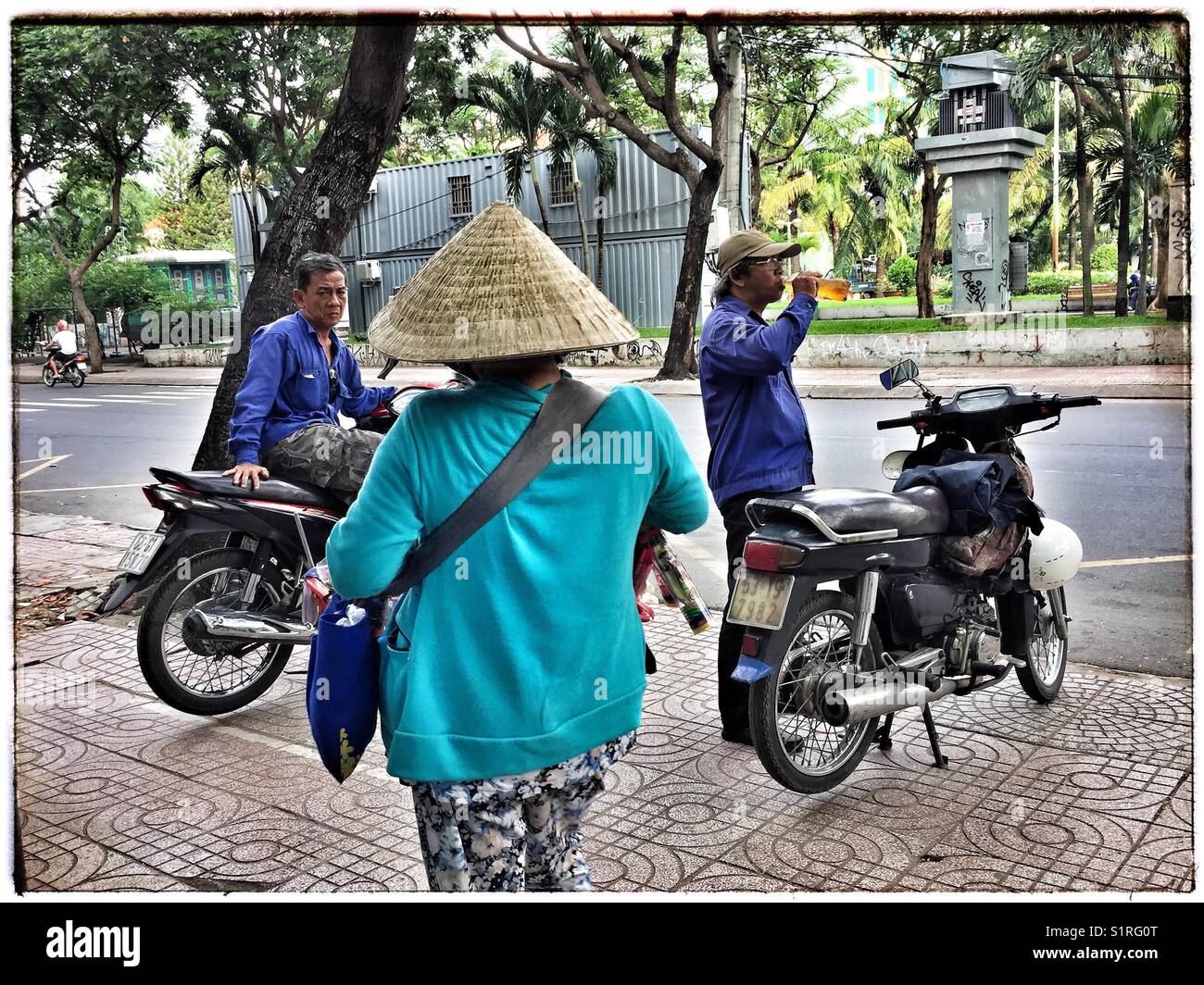 Street accessory seller. - Smartphone Captured Stock Image