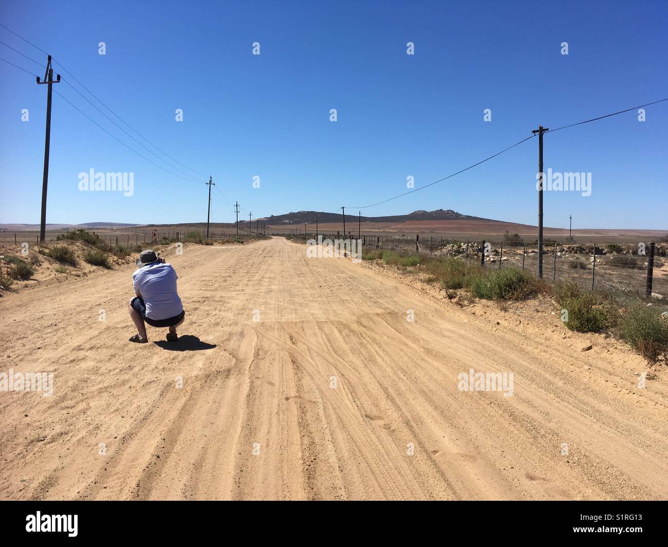 Dusty road in South Africa Stock Photo