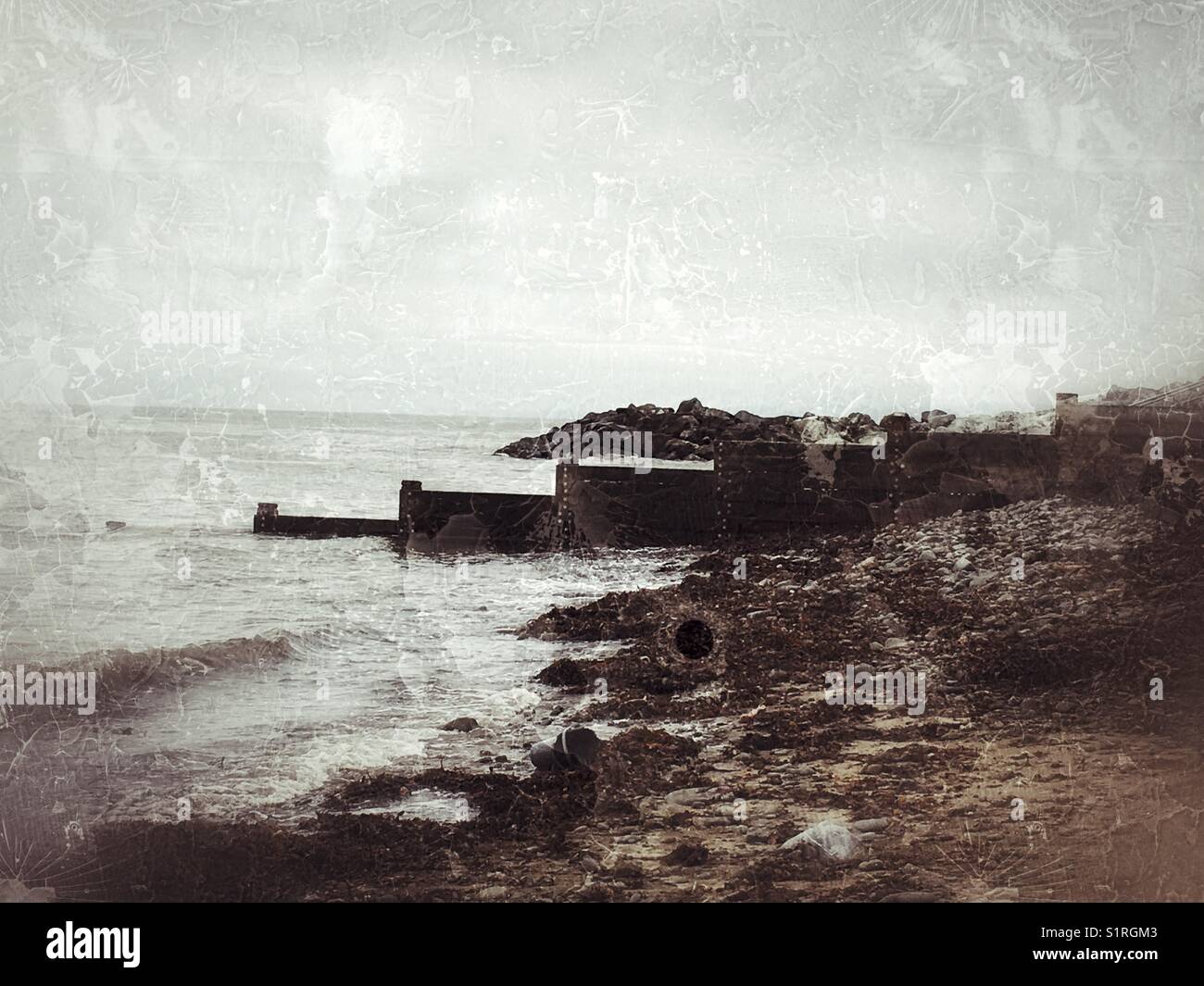 Aberaeron Beach Stock Photo