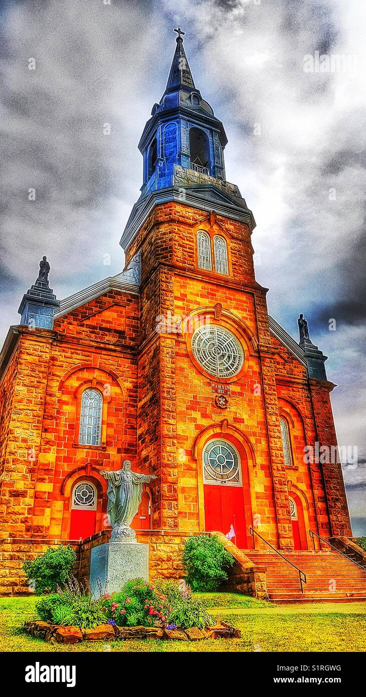 St. Peter’s Church, Cheticamp, Cape Breton Island, Nova Scotia, Canada Stock Photo