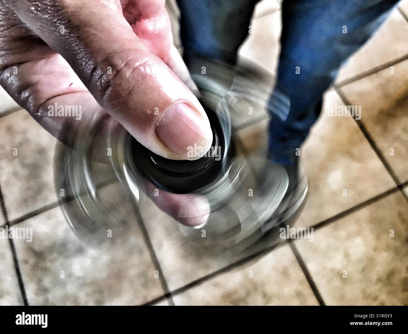 Fidget spinner, high angle view - Smartphone Captured Stock Image