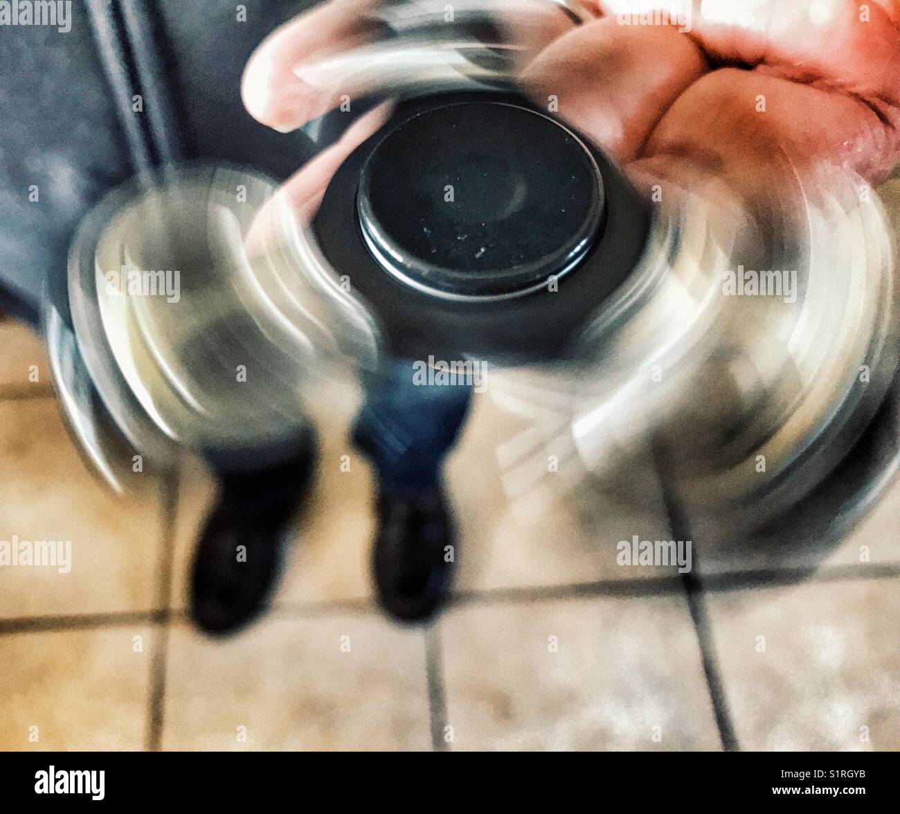 Fidget spinner, high angle view - Smartphone Captured Stock Image