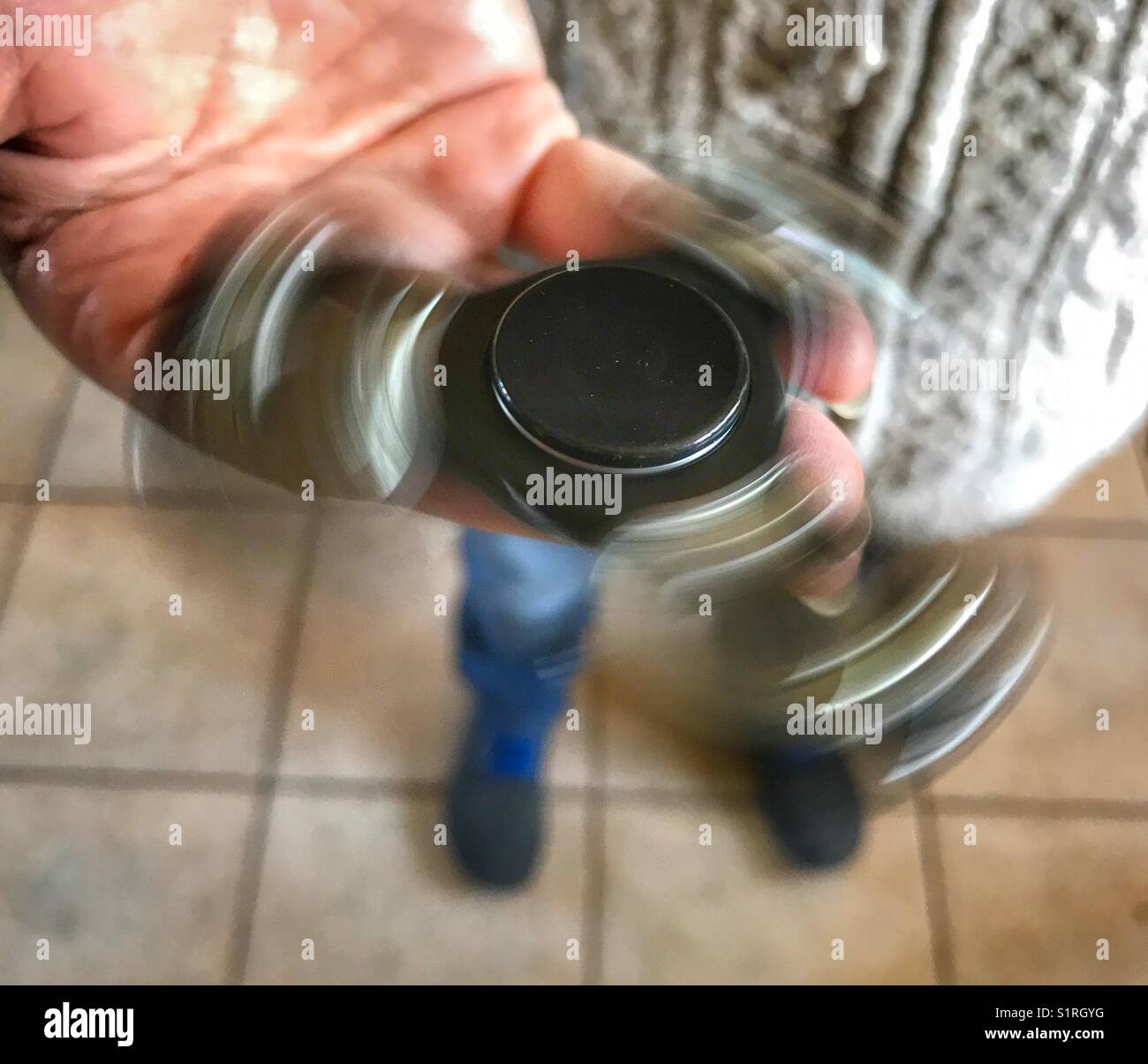 Fidget spinner, high angle view - Smartphone Captured Stock Image