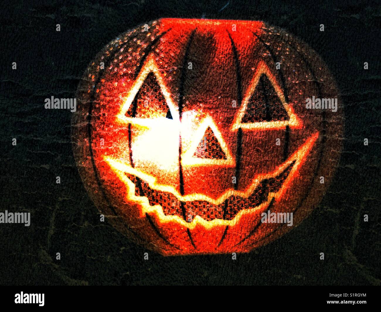 Halloween pumpkin fairy light - Smartphone Captured Stock Image