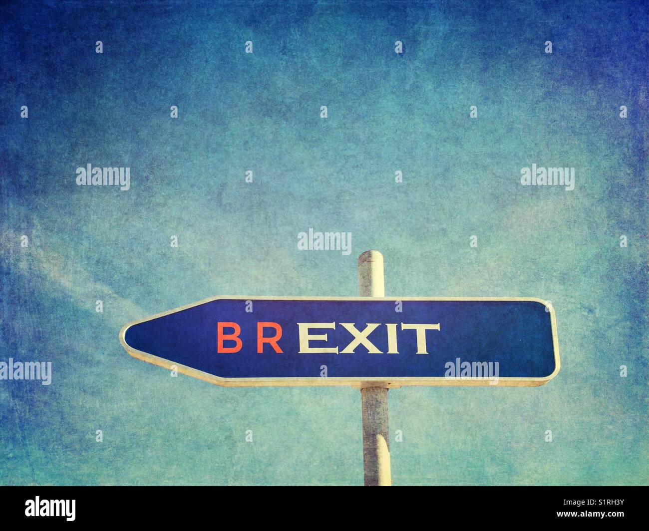 Exit sign digitally altered into Brexit sign - Smartphone Captured Stock Image