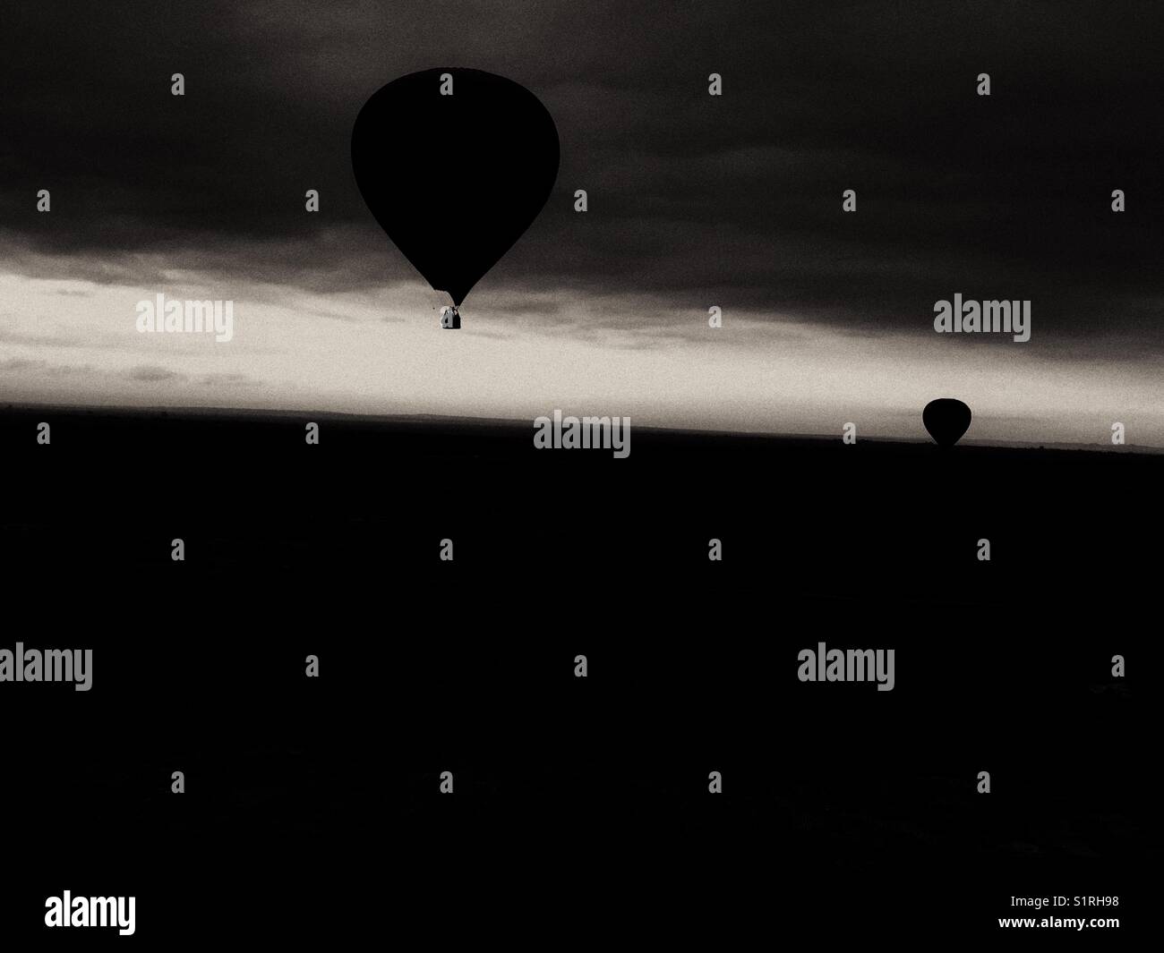 Hot air balloons over Bagan, Myanmar - Smartphone Captured Stock Image
