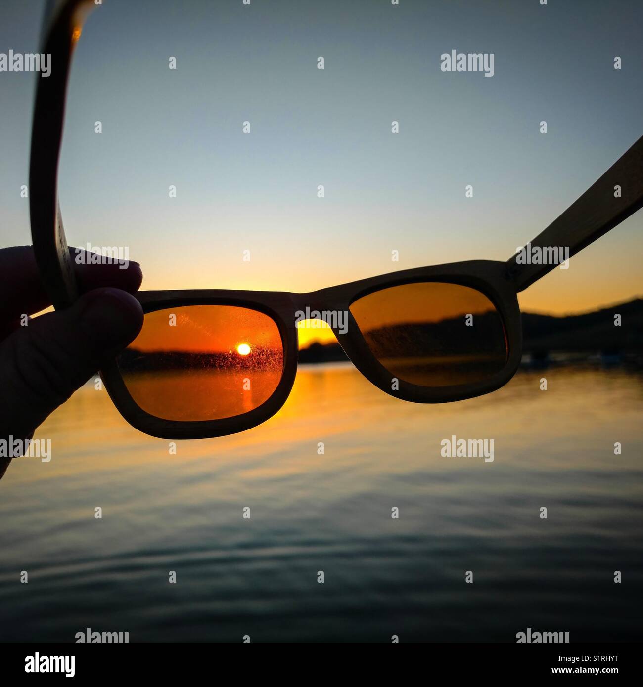looking through sunglasses