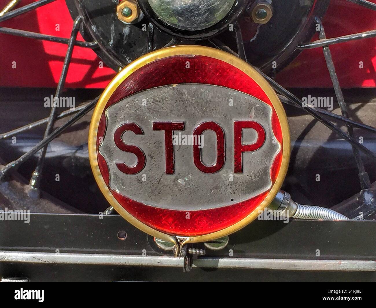 Stop light on a vintage car Stock Photo
