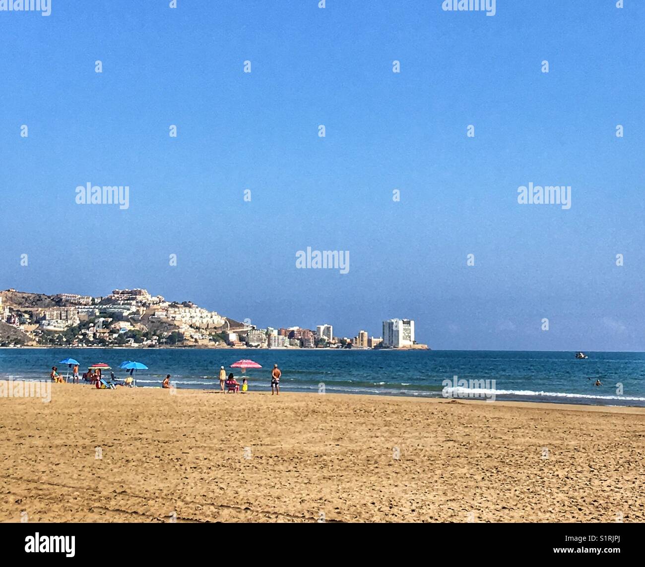 View of a Spanish beach Cullera 2017 Stock Photo