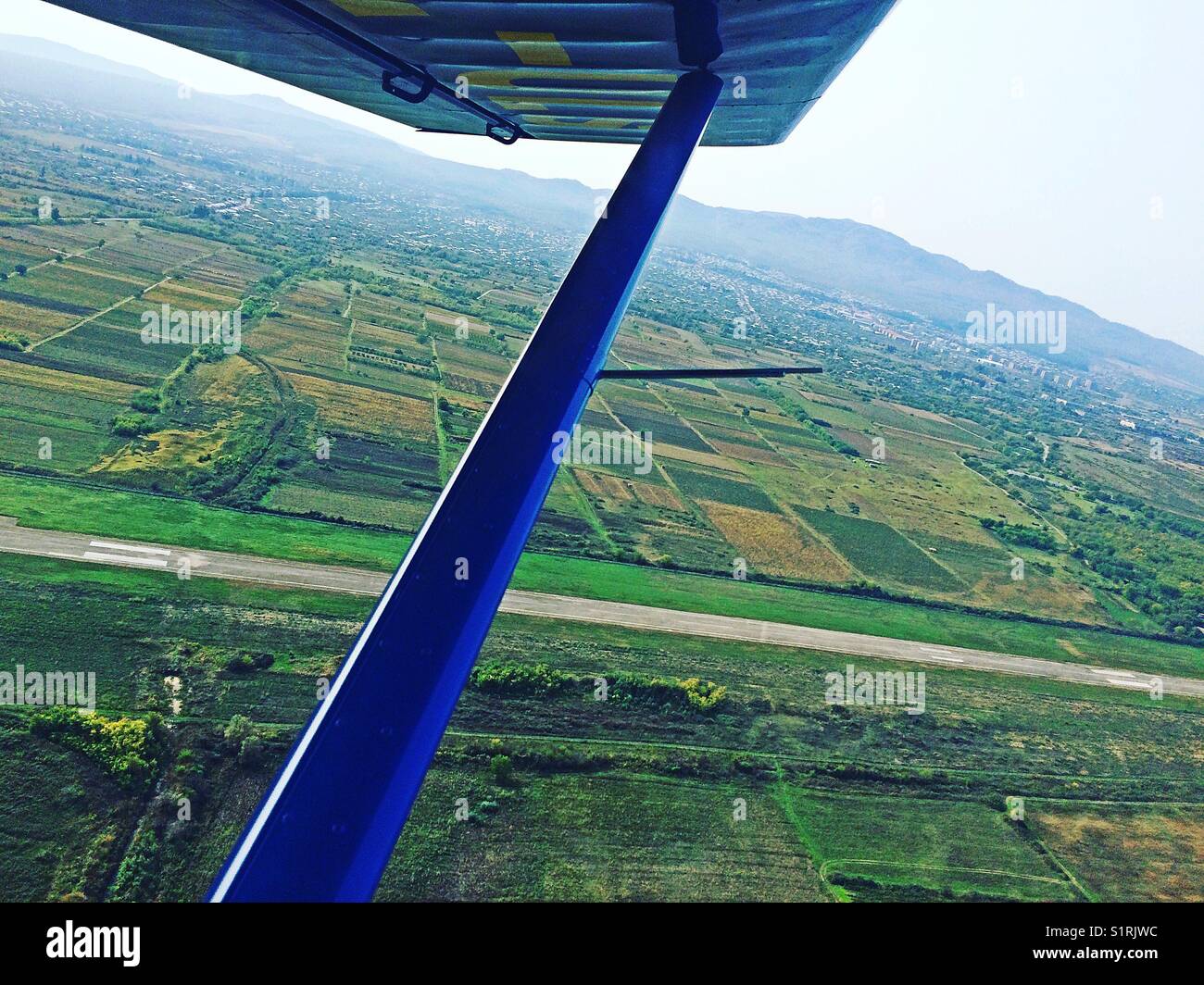 Beautiful view of Telavi from aircraft Stock Photo