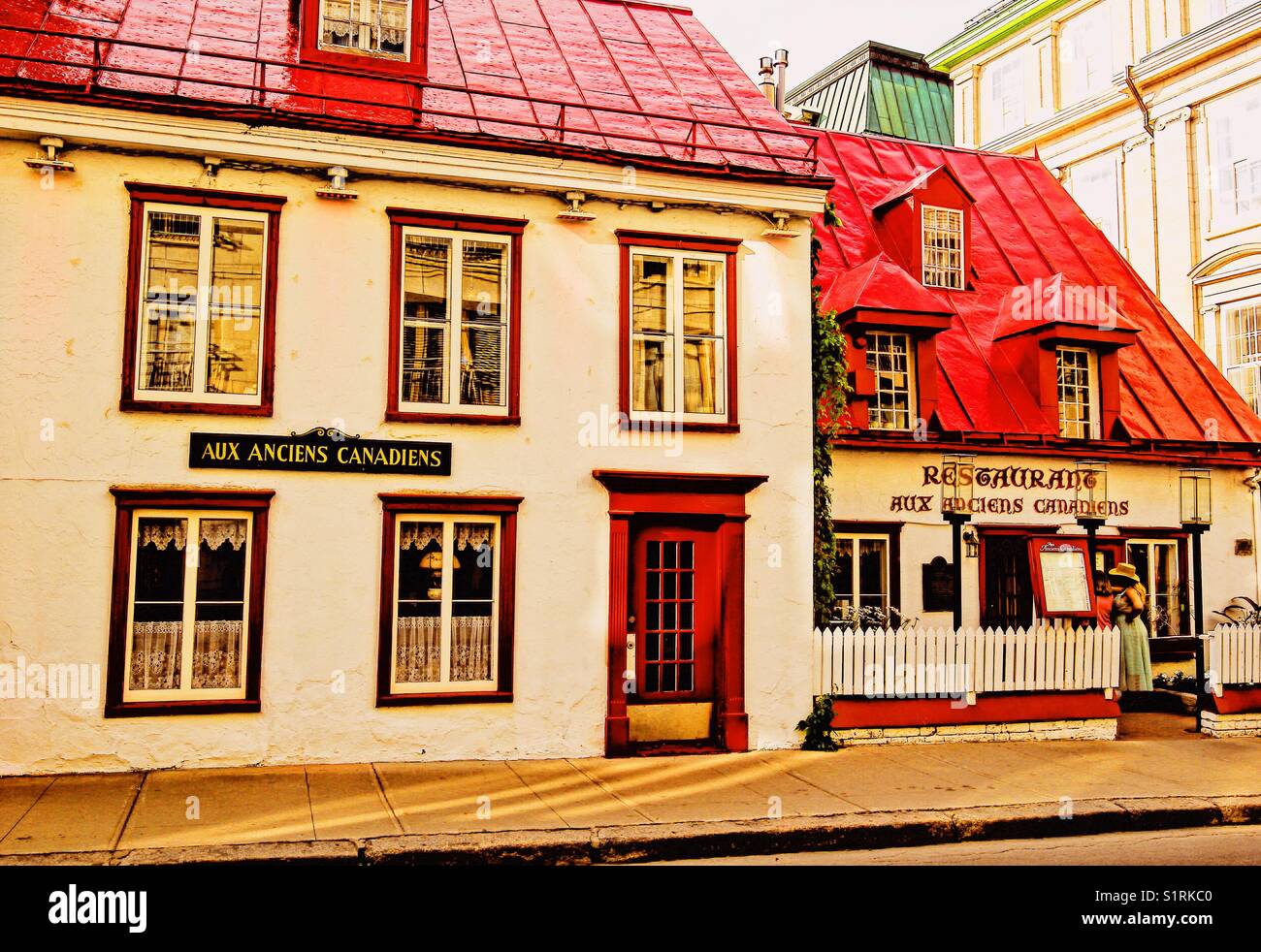 Restaurant Aux Anciens Canadiens, Quebec City, Quebec, Canada. Built in 1675-76 and formerly known as Maison Jaquet it has been a restaurant since 1966. Stock Photo