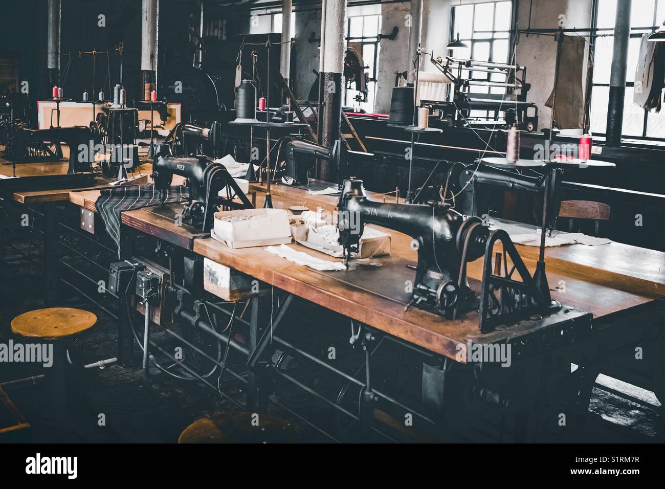 Singer Sewing machines in Leeds Industrial Museum Stock Photo Alamy
