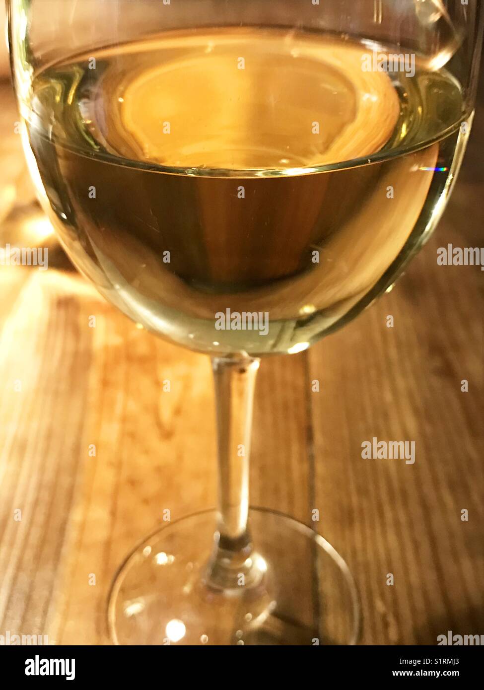 Glass of white wine. - Smartphone Captured Stock Image