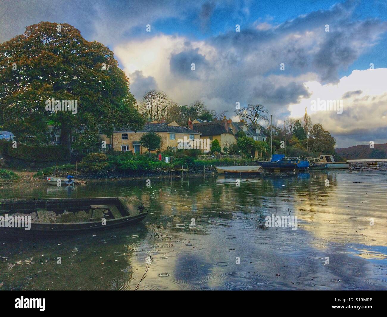 St Clements Truro boats on the river fal Stock Photo