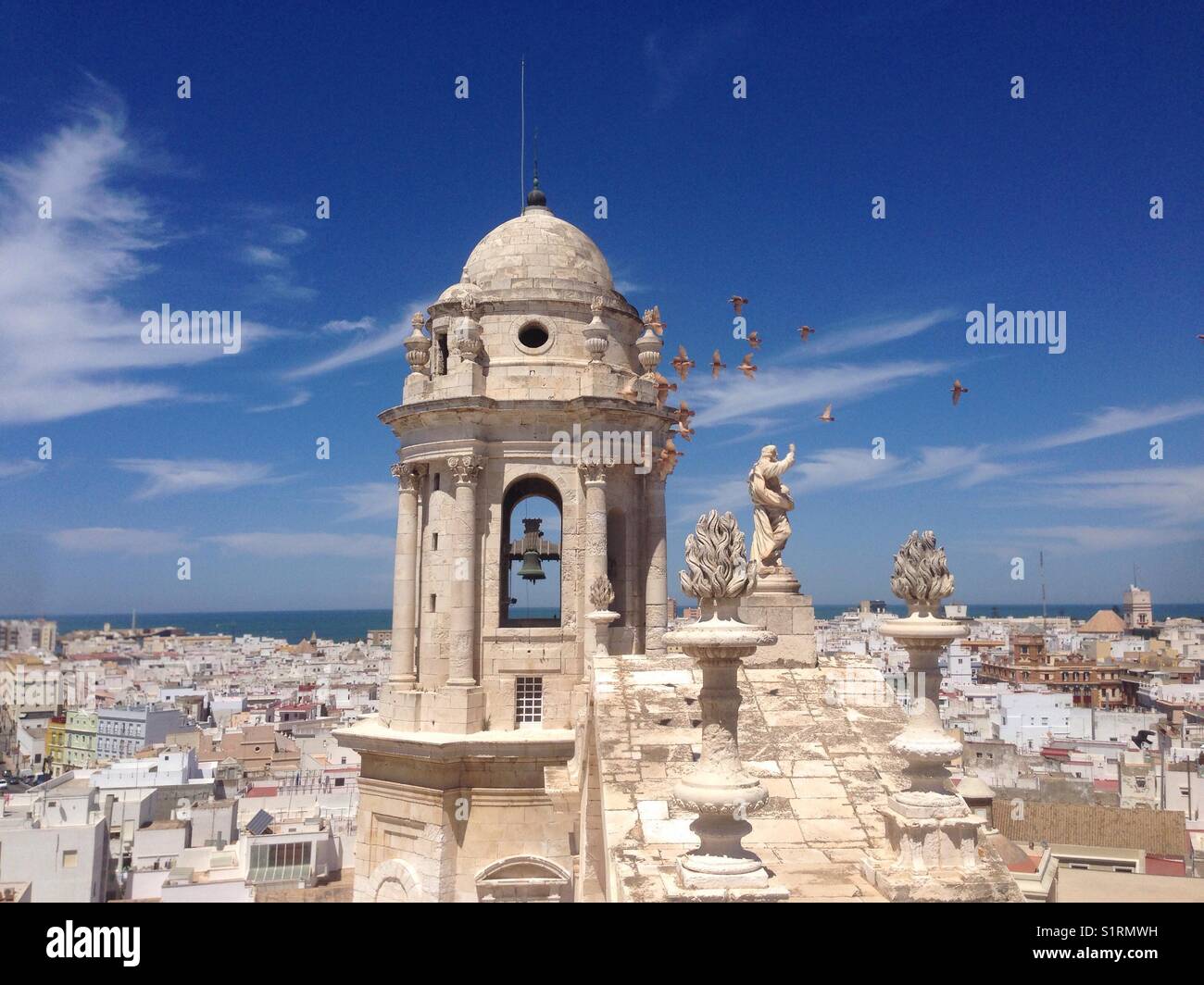 Cathedra and city of Cadiz, Andalusia, Spain - Smartphone Captured Stock Image