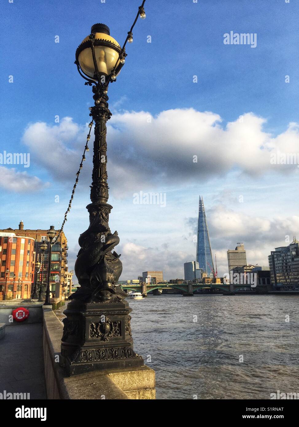 The Shard skyscraper is seen from the North Side of the River Thames in London, England. Photo taken on November 3 2017 - Smartphone Captured Stock Image The Shard skyscraper is seen from the North Side of the River Thames in London, England. Photo taken on November 3 2017 - Smartphone Captured Stock Image