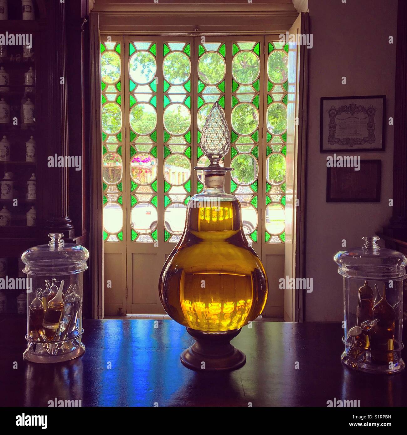 Old Pharmacy Museum in Matanzas Cuba - Smartphone Captured Stock Image