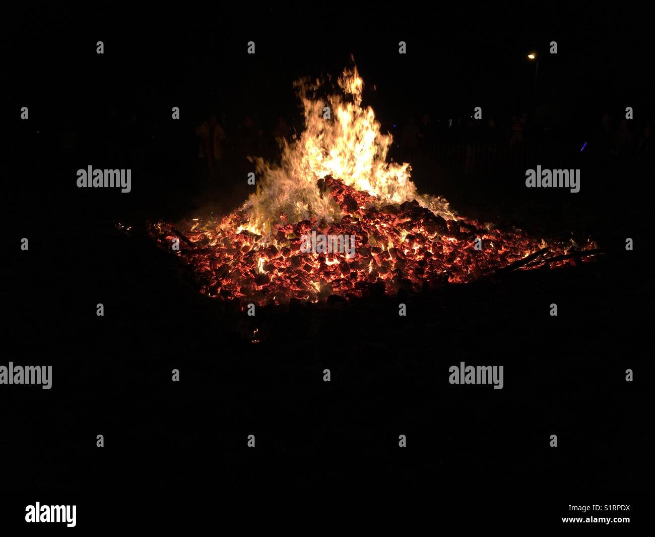 Bonfire on fireworks night - Smartphone Captured Stock Image