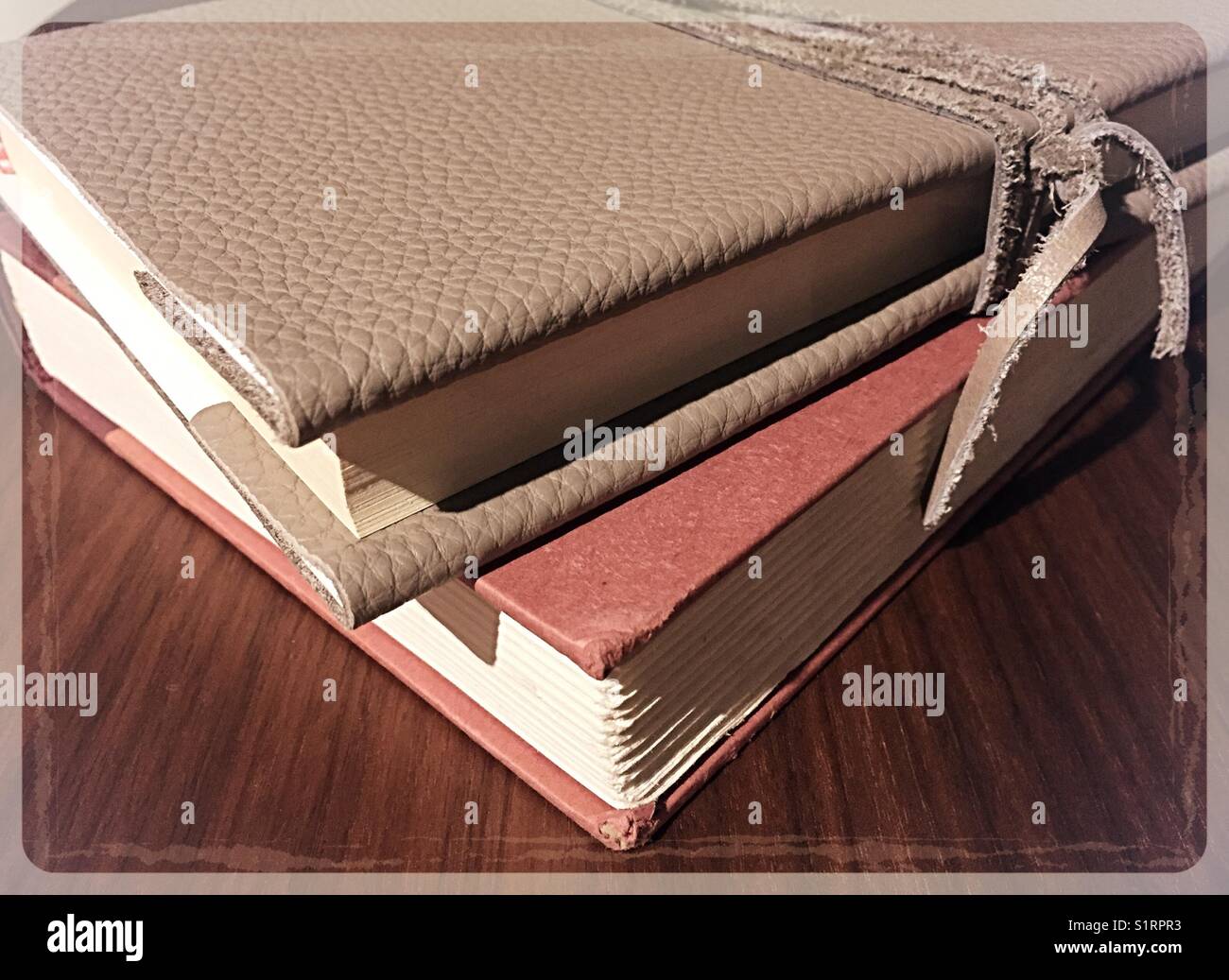 Still live  ofstack of generic hardback bound books. - Smartphone Captured Stock Image