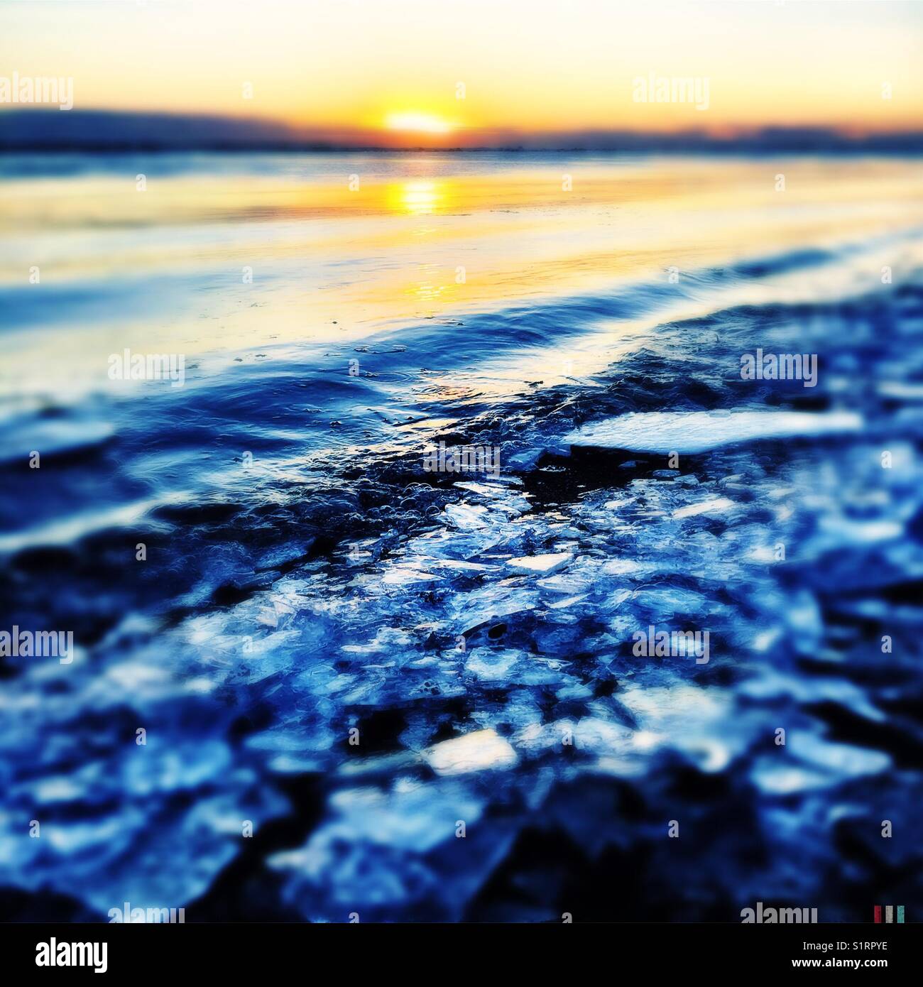 Iceland frozen shore Stock Photo