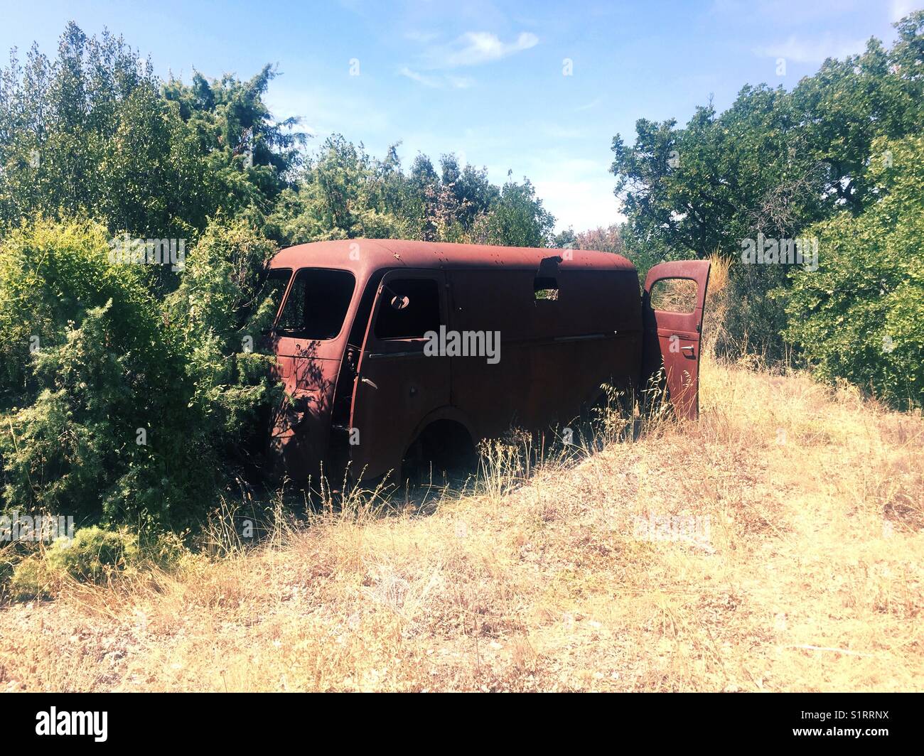 Abandoned bus Stock Photo