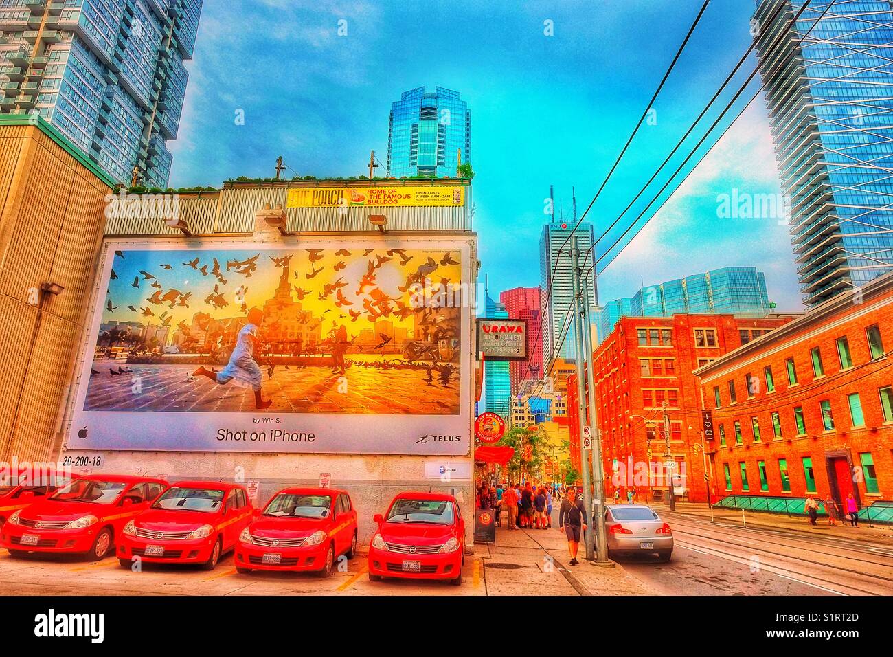 Giant billboard advertising iPhone, Toronto, Ontario, Canada Stock