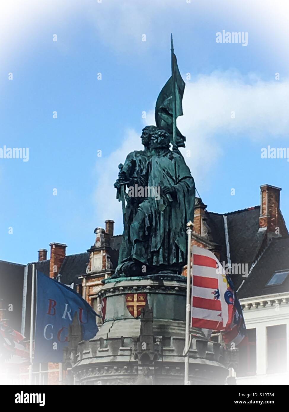 Brugge belgium statues Stock Photo