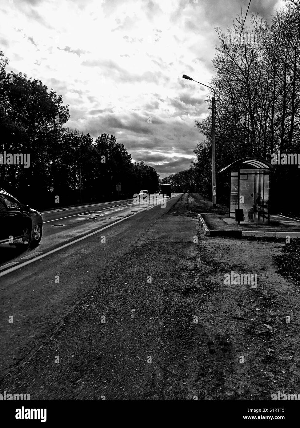 Autumn road with trees hi-res stock photography and imag…