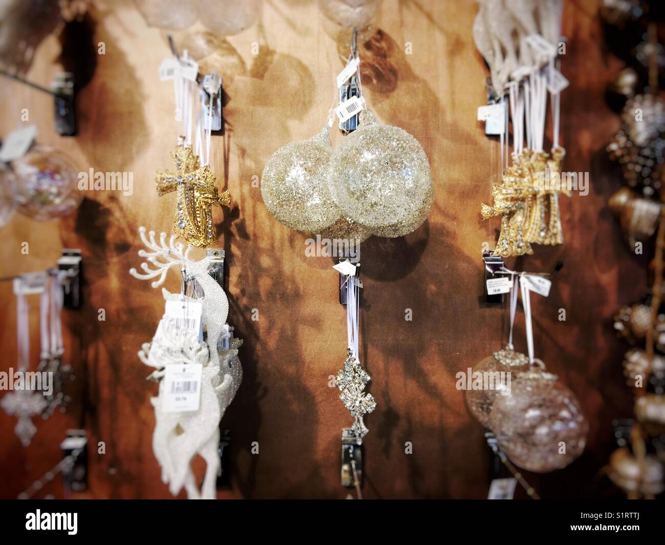 Christmas decorations in a shop - Smartphone Captured Stock Image