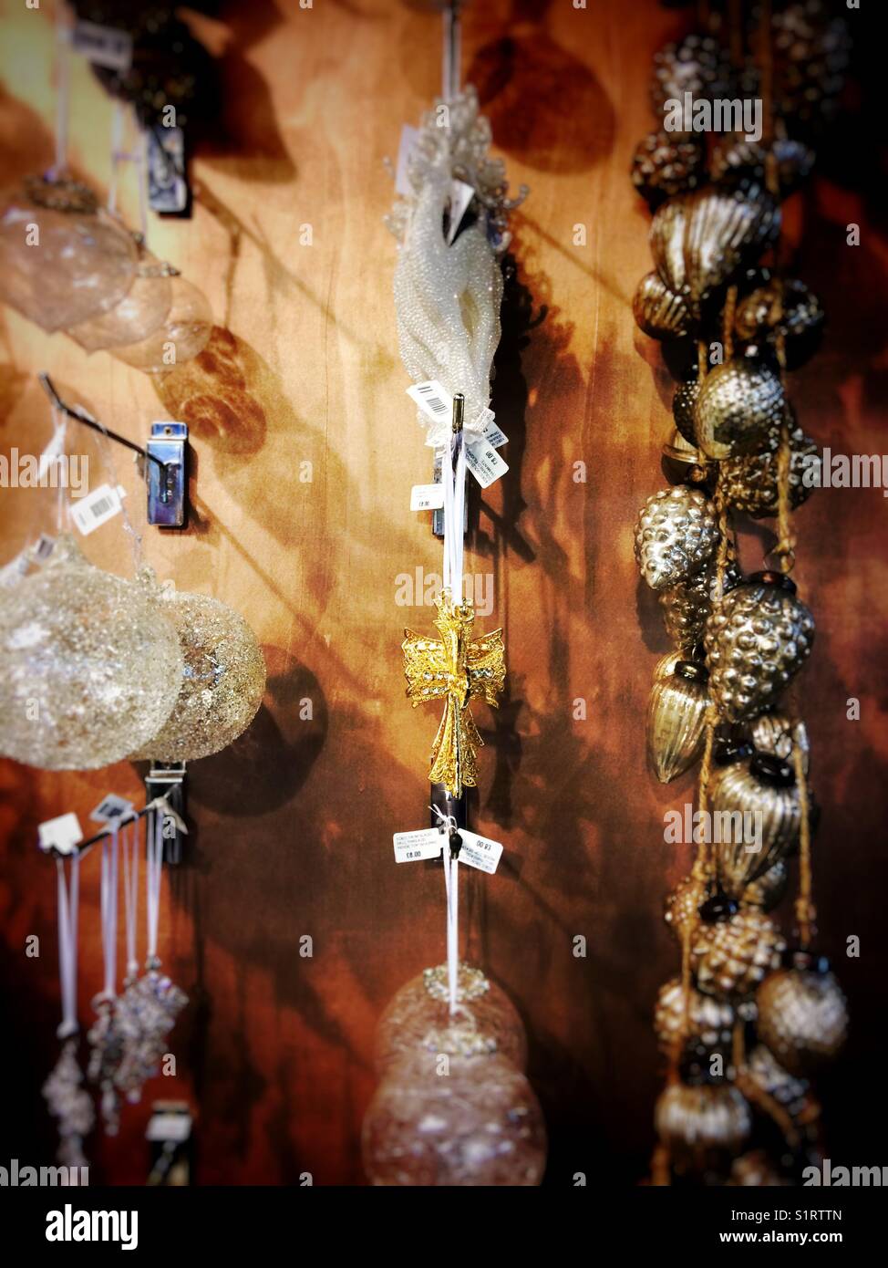 Christmas decorations in a shop - Smartphone Captured Stock Image