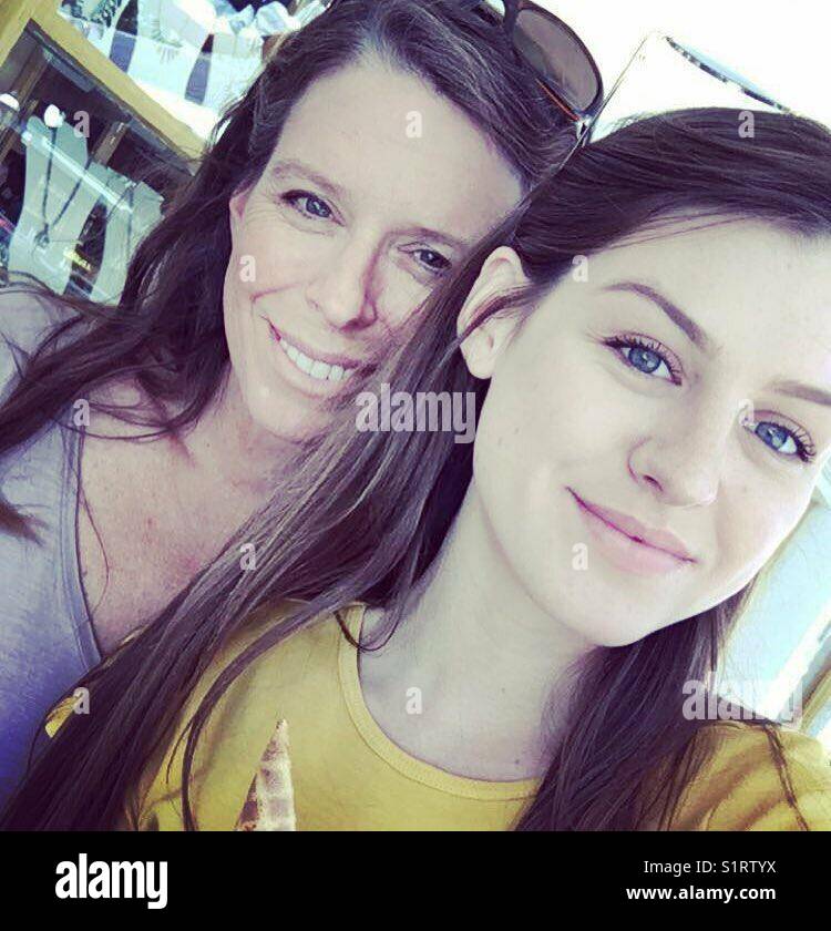 Mom and daughter selfie Stock Photo