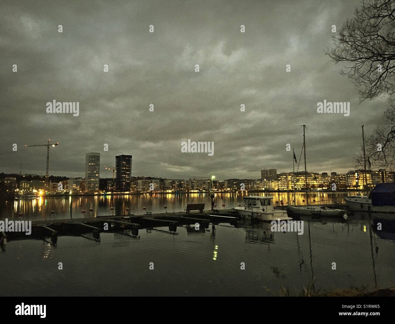 Stockholm new apartment area - Liljeholmen - Smartphone Captured Stock Image