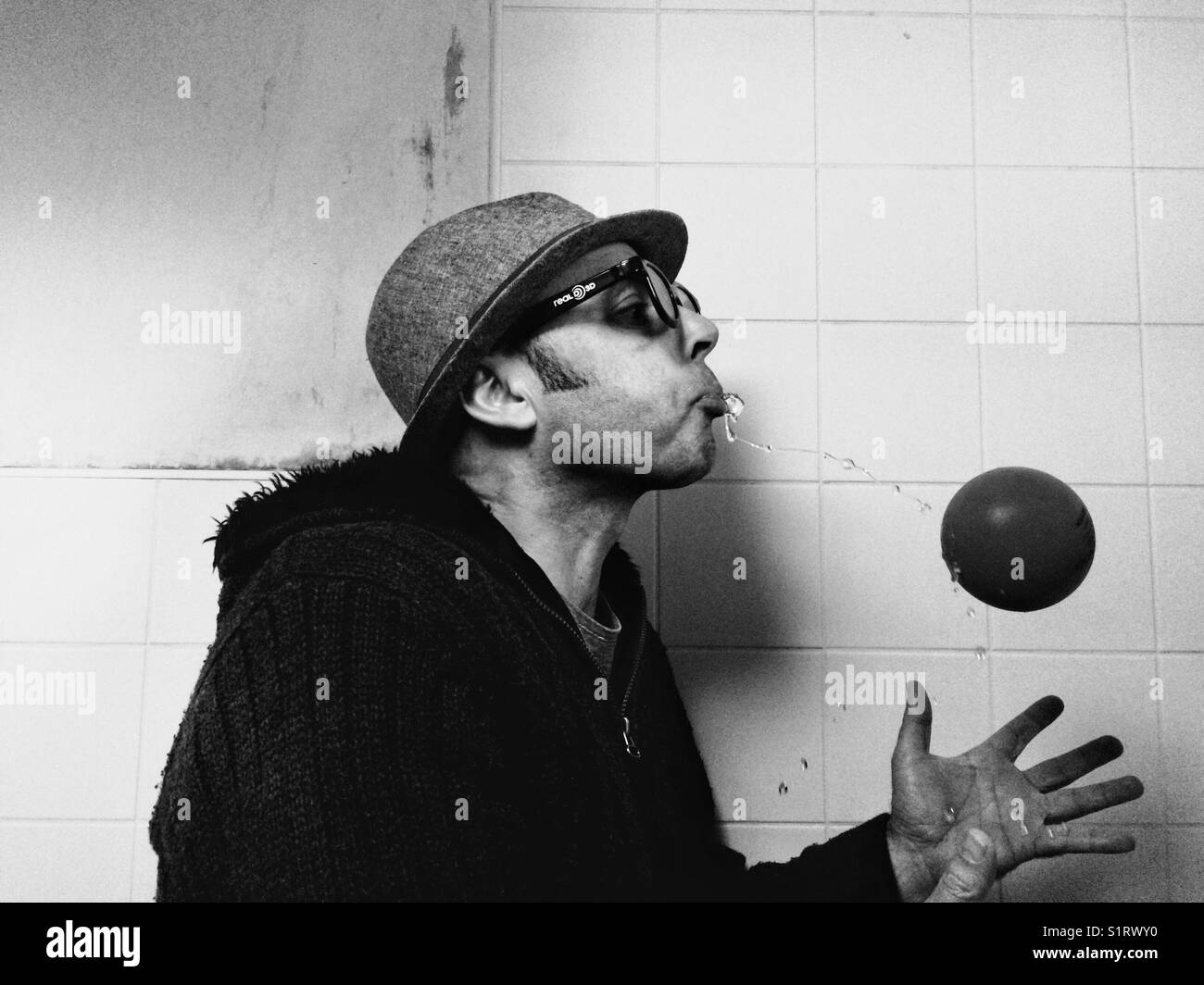 Portrait of playful man - Smartphone Captured Stock Image