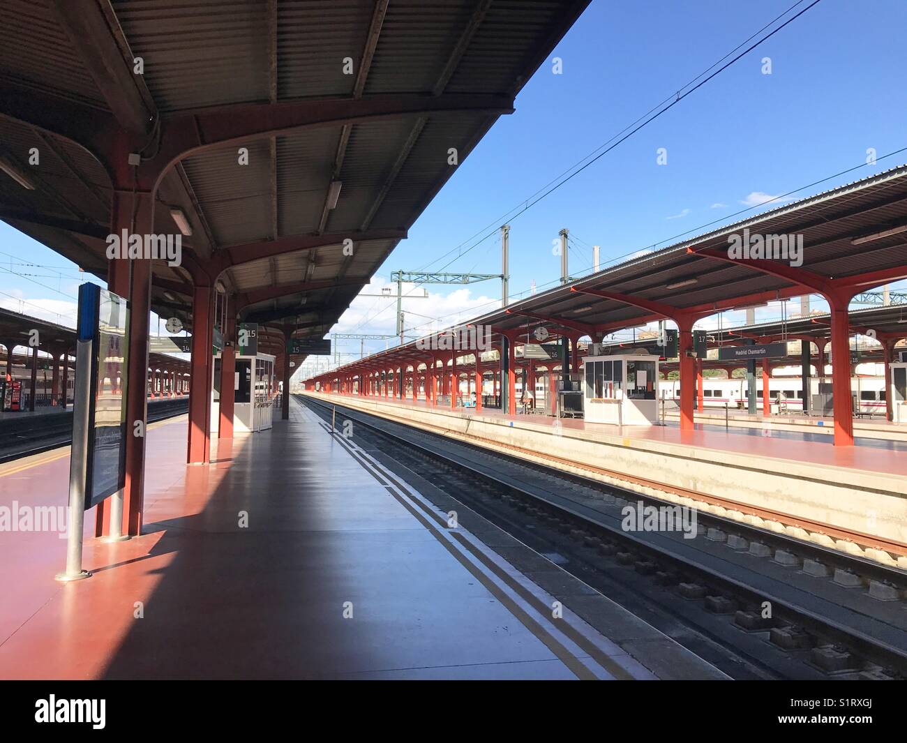 Platforms. Chamartin railway station. Madrid. Spain. - Smartphone Captured Stock Image
