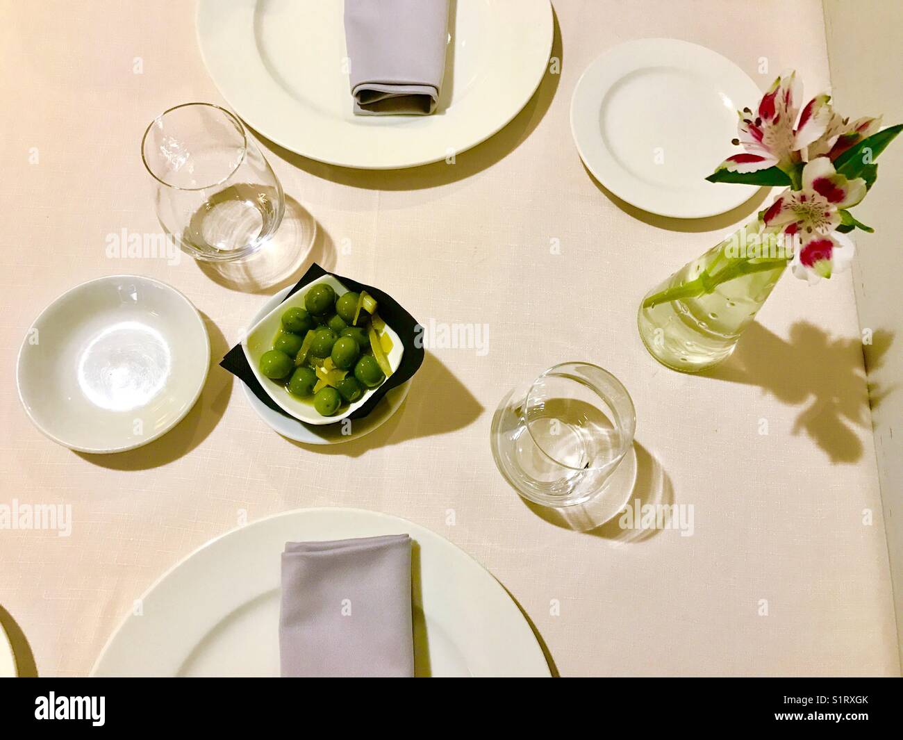 Set table. View from above. Stock Photo