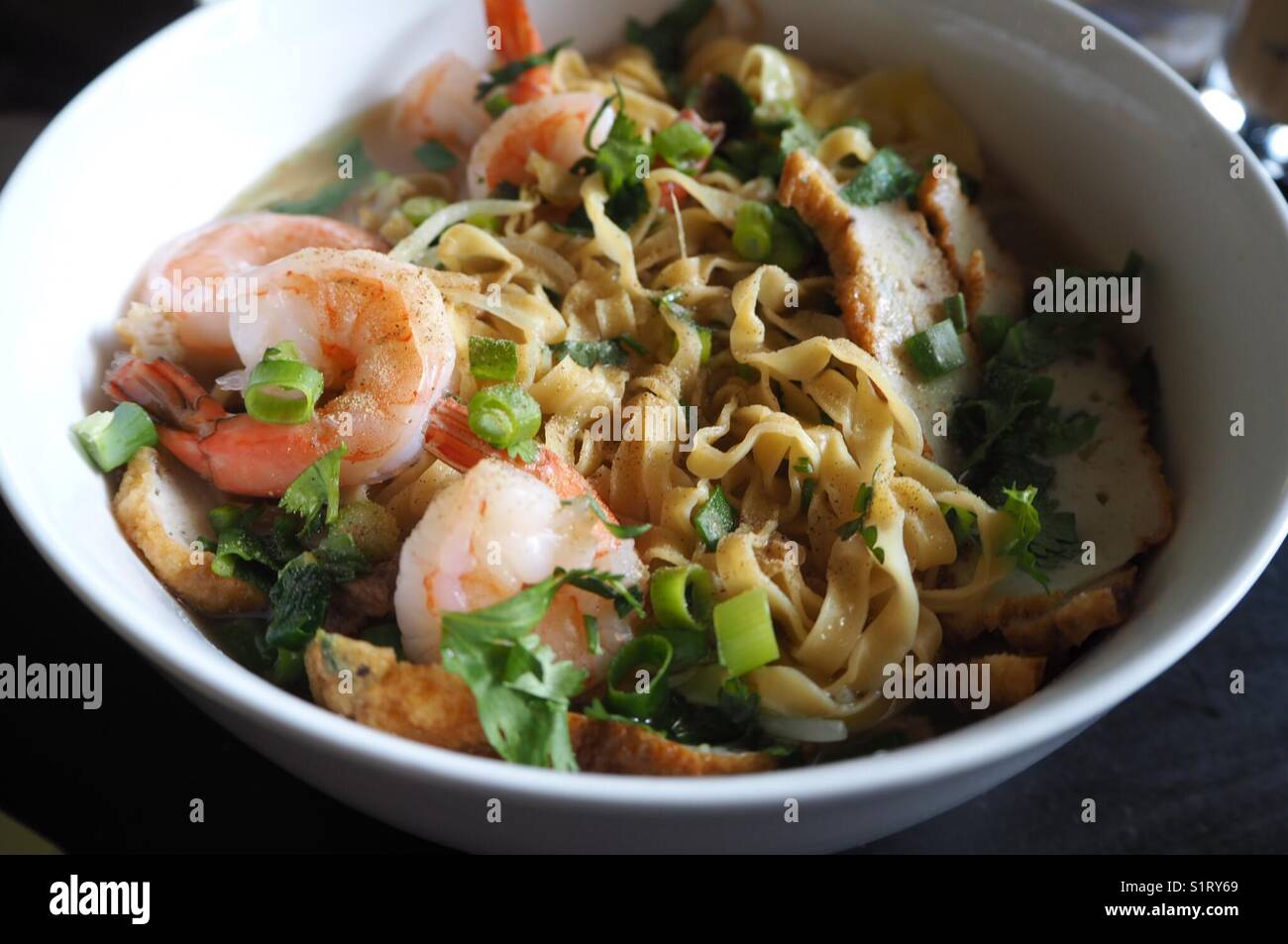 Chinese Seafood egg noodle soup Stock Photo Alamy