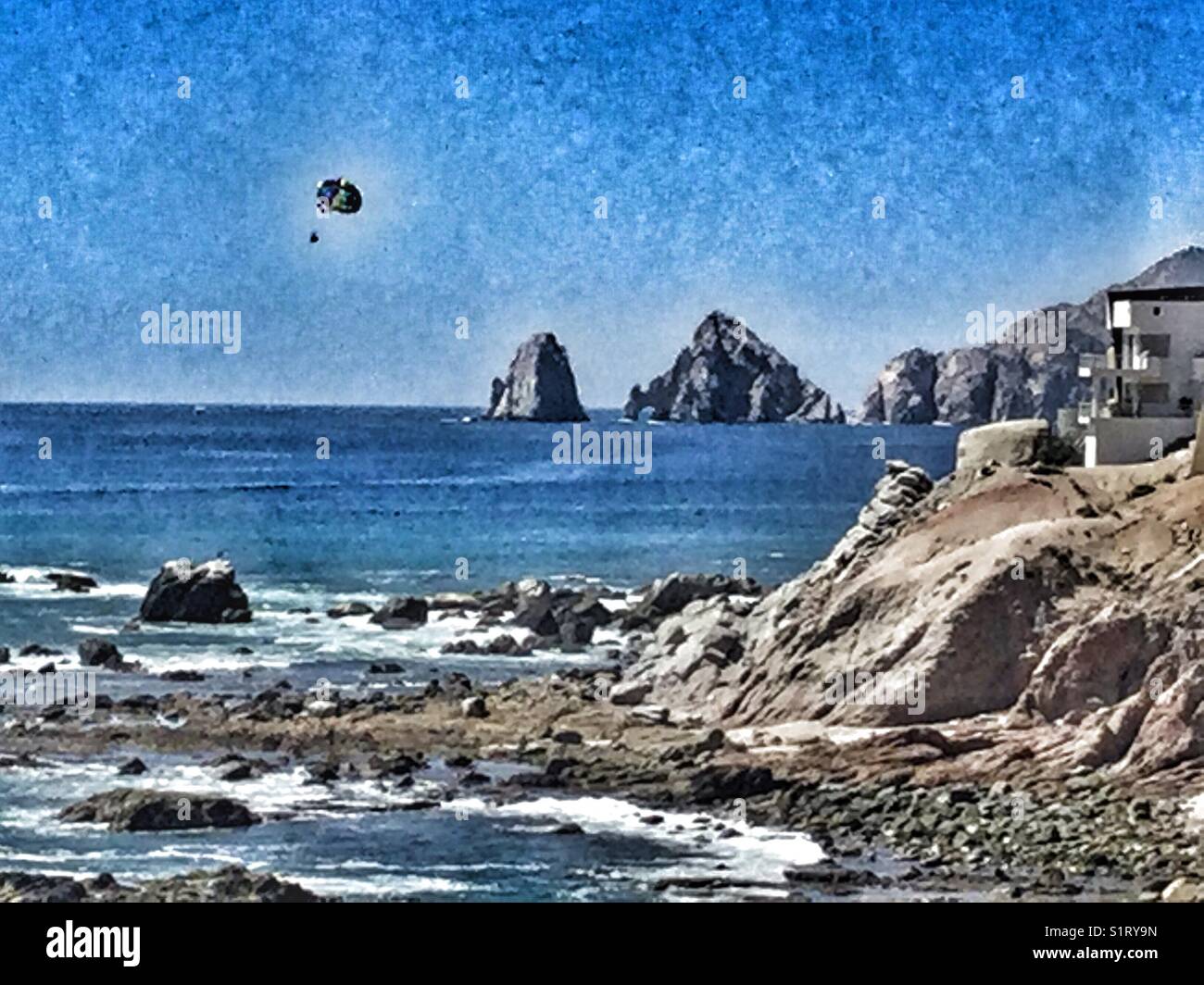 A view of The Arch in Cabo San Lucas, Mexico. Stock Photo
