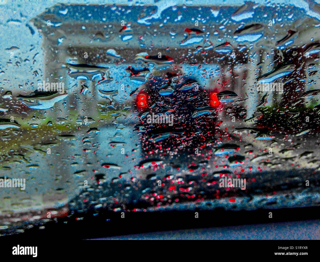 Raining on the queu - Smartphone Captured Stock Image